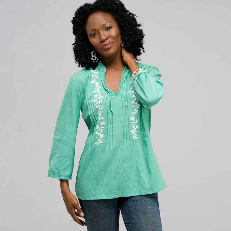 3/4 Sleeve Tunic, seagrass, large image number 0